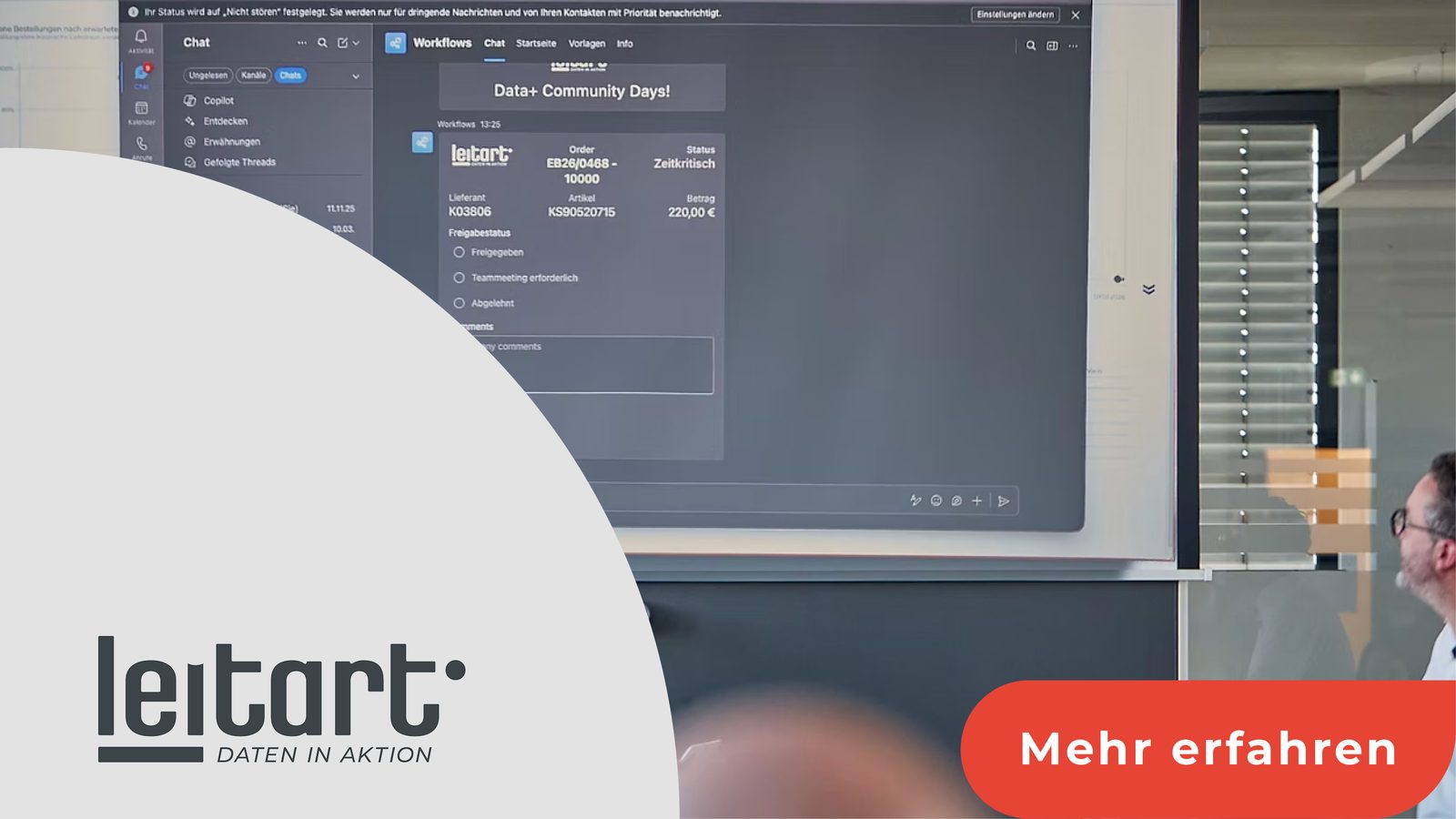 data+ Days 2026 — Community-Chat mit Workflows und Freigaben in data+